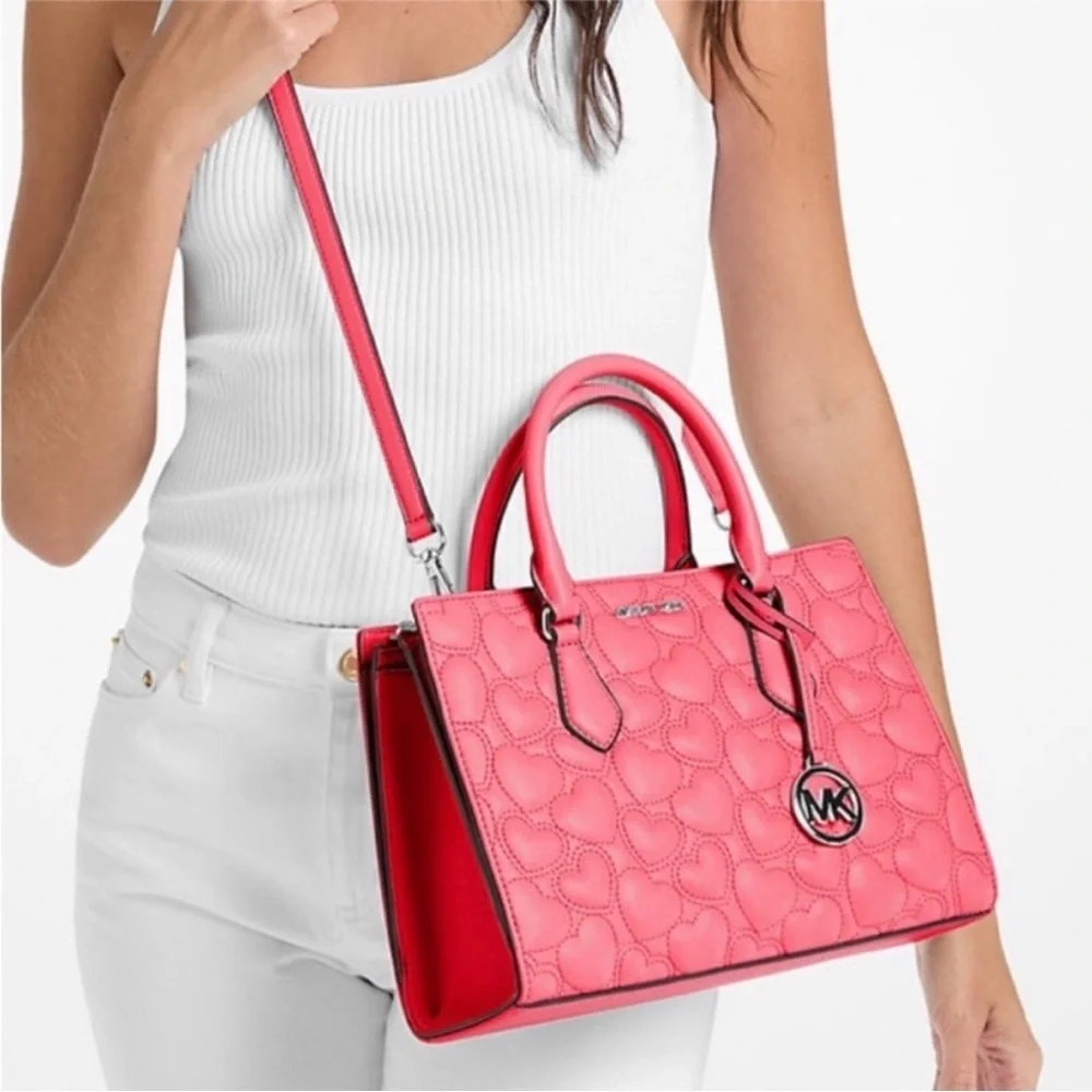 MICHAEL KORS Sheila Medium Heart Embroidered Satchel Crossbody